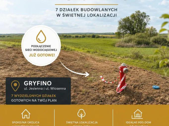 DZIAŁKA GRYFINO ul. Jesienna i ul. Wiosenna